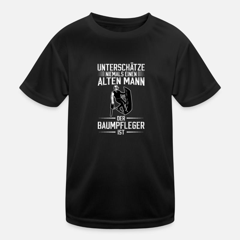 Baumpfleger Baumpflege Baumfäller Geschenk - Kinder Funktions-T-Shirt - Schwarz