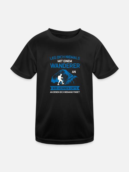 Wandern Wanderung Wanderer Geschenk - Kinder Funktions-T-Shirt - Schwarz - Vorne
