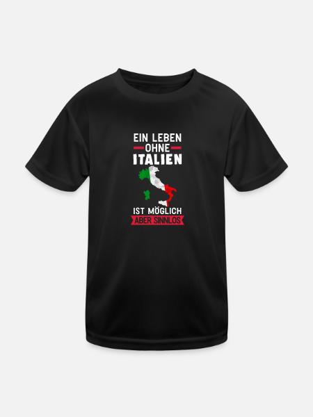 Italien Reisen Urlaub Geschenk - Kinder Funktions-T-Shirt - Schwarz - Vorne