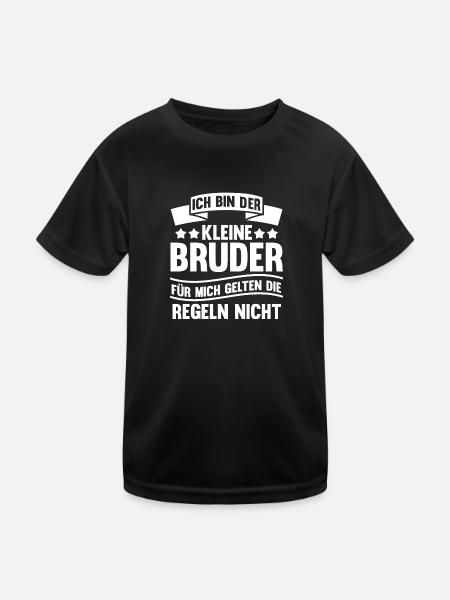 Kleiner Bruder Geschwister Bruder Geschenk - Kinder Funktions-T-Shirt - Schwarz - Vorne