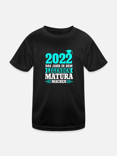 Matura 2022 Matura Abschluss Absolvent Geschenk - Kinder Funktions-T-Shirt - Schwarz - Vorne
