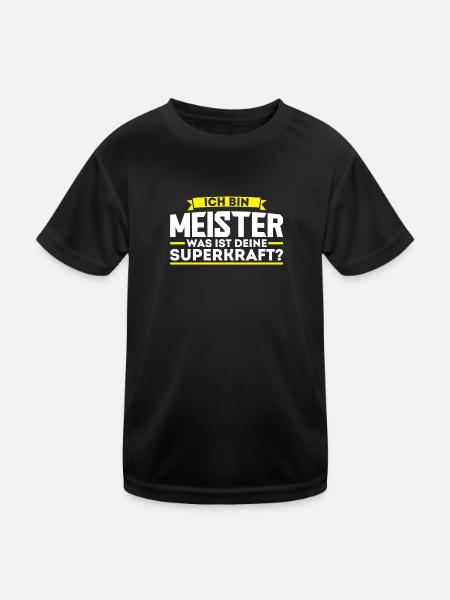 Meister Meisterschule Handwerksmeister Geschenk - Kinder Funktions-T-Shirt - Schwarz - Vorne