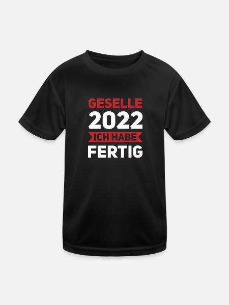 Geselle 2022 Gesellenprüfung Berufsschule Geschenk - Kinder Funktions-T-Shirt - Schwarz - Vorne