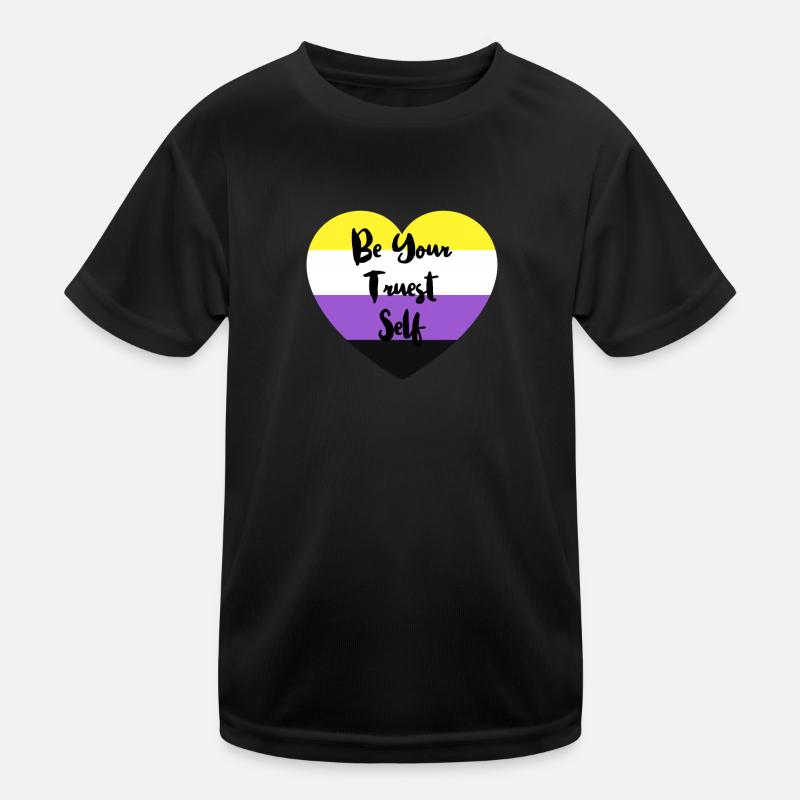 Non-binary non-binary flag LGBTQ gift Kids Functional T-Shirt