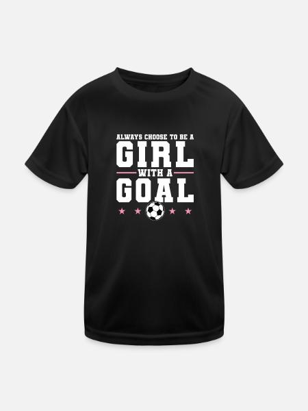 Soccer Girls Football Player Football Match - Kids Functional T-Shirt - black - Front