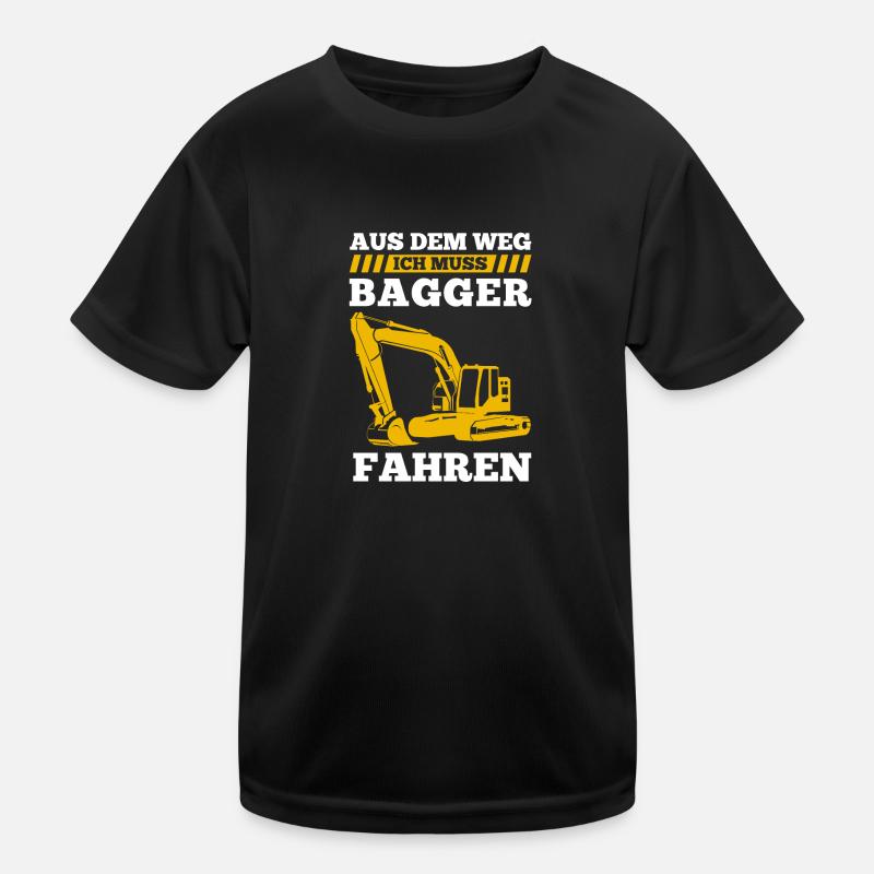 Bagger Bauplatz Baggerführer Geschenk Kinder Funktions-T-Shirt