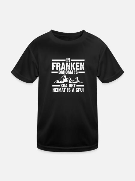 Franken Berge Frankenland Geschenk - Kinder Funktions-T-Shirt - Schwarz - Vorne