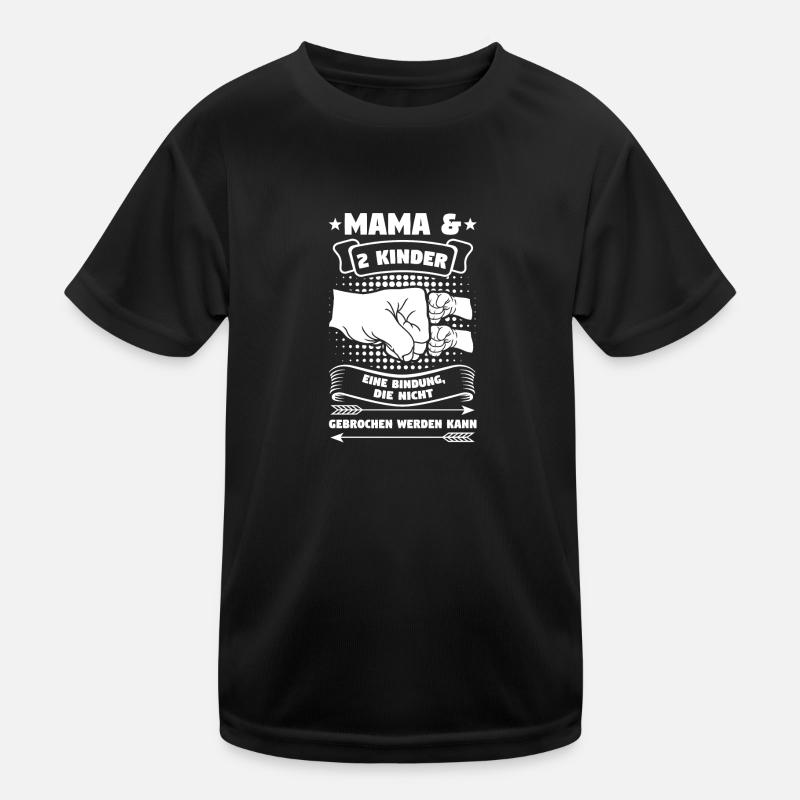 Mama 2 Kinder Mutter Geschenk - Kinder Funktions-T-Shirt - Schwarz