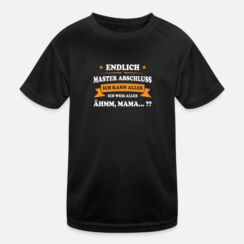 Master Abschluss Master-Abschluss Geschenk Kinder Funktions-T-Shirt