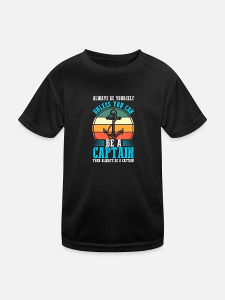 Captain Boat Captains Cadeau - T-shirt sport Enfant - noir - Devant