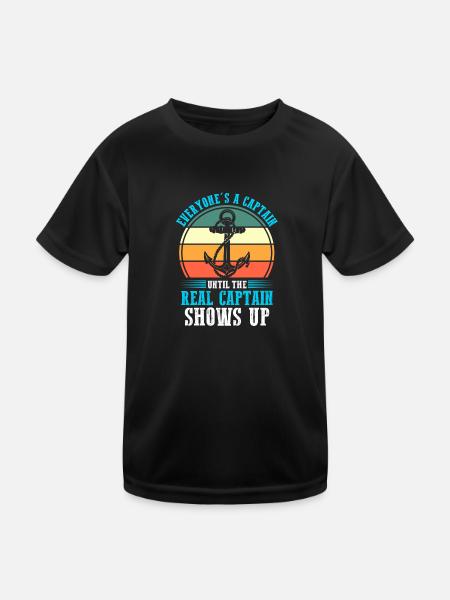 Captain Boat Captains Cadeau - T-shirt sport Enfant - noir - Devant