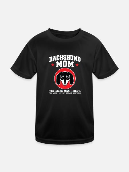 dackel Mama Dackel Haustiere Mutter Geschenk - Kinder Funktions-T-Shirt - Schwarz - Vorne