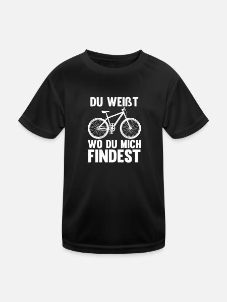 Fahrrad Rennrad Fahrräder Geschenk - Kinder Funktions-T-Shirt - Schwarz - Vorne