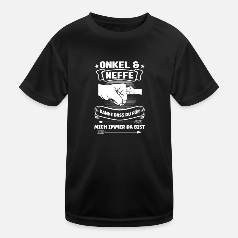 Onkel Neffe Neffen Geschenk - Kinder Funktions-T-Shirt - Schwarz