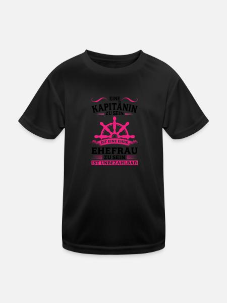 Kapitänin Boot Seglerin Geschenk - Kinder Funktions-T-Shirt - Schwarz - Vorne