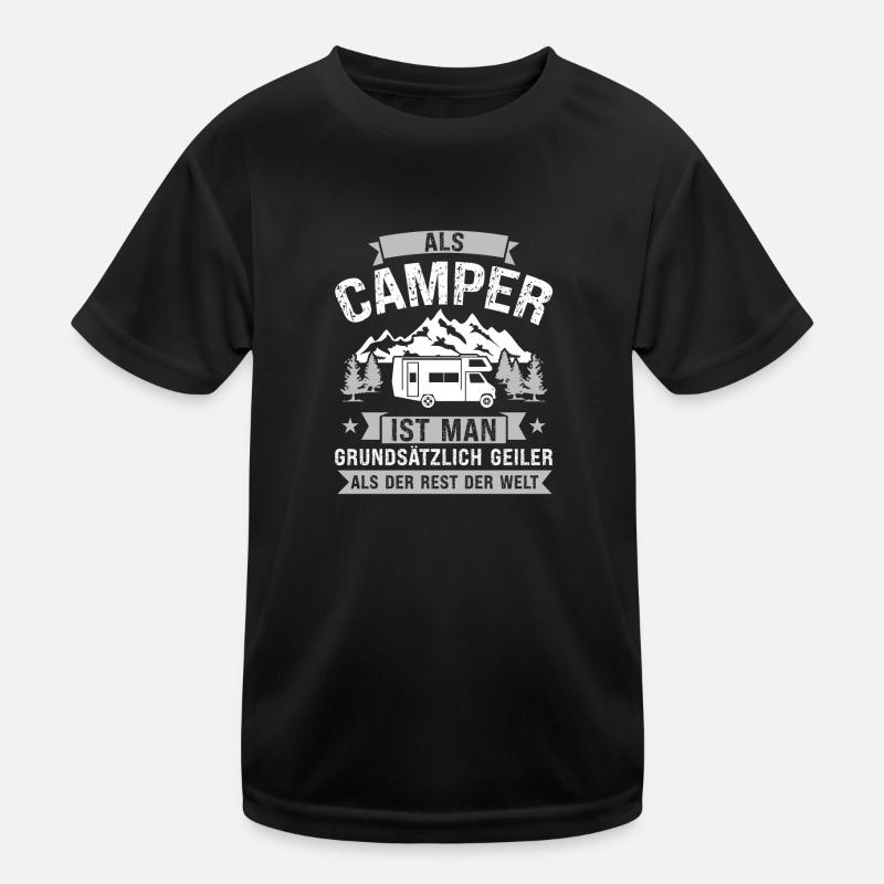 Campen camper Wanderung Geschenk Kinder Funktions-T-Shirt