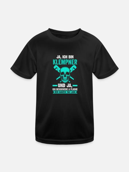 Klempner Beruf Installateur Geschenk - Kinder Funktions-T-Shirt - Schwarz - Vorne