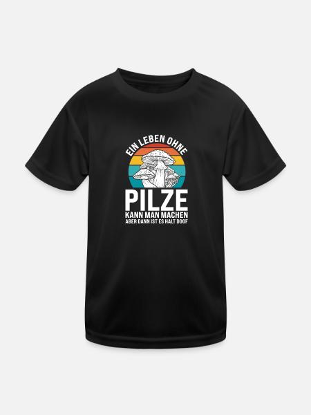 Pilze Sammeln Pilzsucher Geschenk - Kinder Funktions-T-Shirt - Schwarz - Vorne