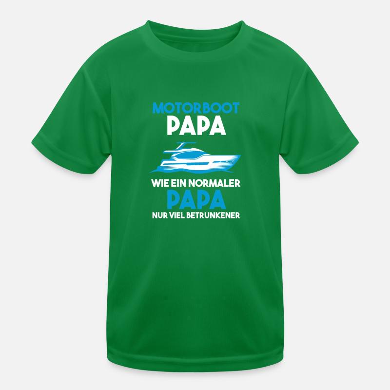 Motorboot Papa Vater Geschenk Kinder Funktions-T-Shirt