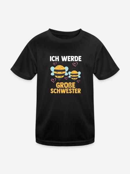 Schwester Bienen grosse Schwester Geschwister Gesc - Kinder Funktions-T-Shirt - Schwarz - Vorne