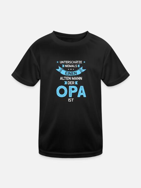 Opas Opa Opas Geschenk - Kinder Funktions-T-Shirt - Schwarz - Vorne
