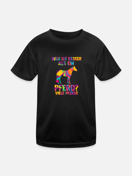 Reiten Pferd Pferdeliebhaber Geschenk - Kinder Funktions-T-Shirt - Schwarz - Vorne