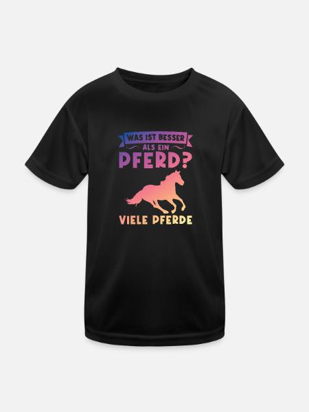 Reiten Pferd Pferdeliebhaber Geschenk - Kinder Funktions-T-Shirt - Schwarz - Vorne