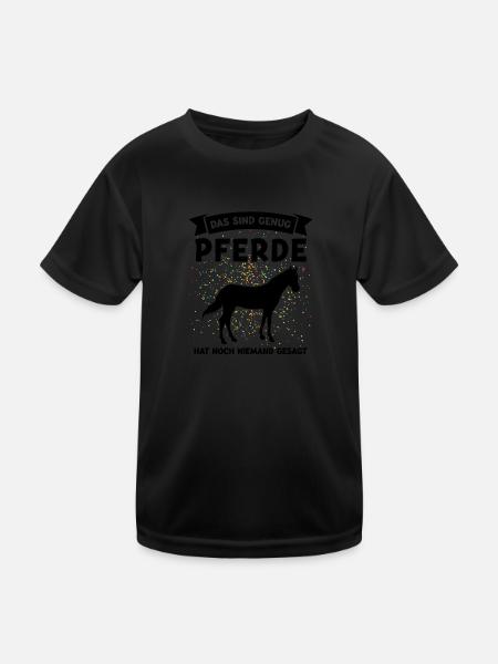 Reiten Pferd Reiter Geschenk - Kinder Funktions-T-Shirt - Schwarz - Vorne