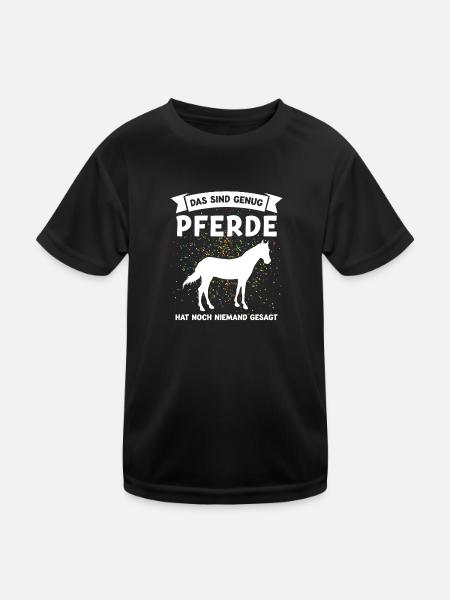 Reiterin Pferd Pferdesport Geschenk - Kinder Funktions-T-Shirt - Schwarz - Vorne