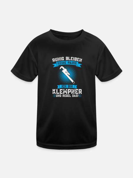 Klempner Beruf Installateur Geschenk - Kinder Funktions-T-Shirt - Schwarz - Vorne