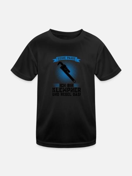 Klempner Beruf Installateur Geschenk - Kinder Funktions-T-Shirt - Schwarz - Vorne