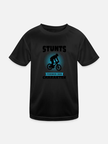 Mountainbike Downhill Mountainbike Fahrer Geschenk - Kinder Funktions-T-Shirt - Schwarz - Vorne