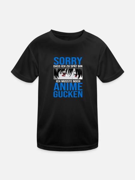 Anime Boy Zocken Zocker Geschenk - Kinder Funktions-T-Shirt - Schwarz - Vorne