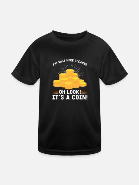 Münzen Münzen Sammler Numismatiker Geschenk - Kinder Funktions-T-Shirt - Schwarz - Vorne
