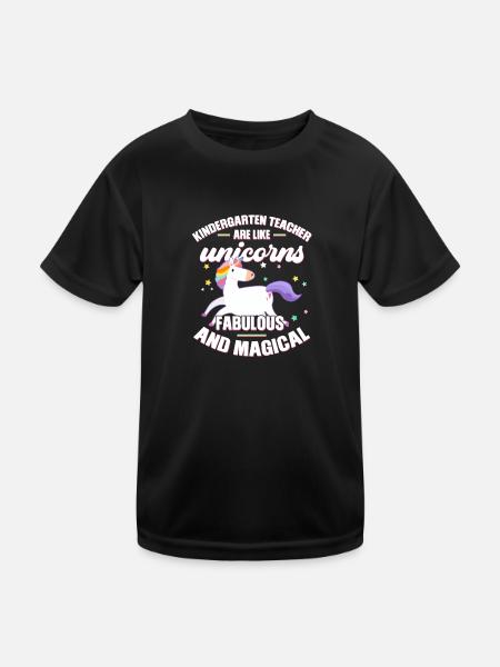 Lehrerin Kindergärtnerin Kindergärtnerin Geschenk - Kinder Funktions-T-Shirt - Schwarz - Vorne