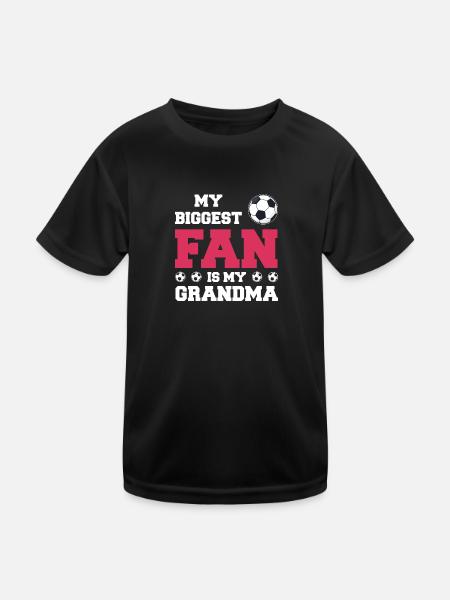 Fußball-Oma für Enkel Fußball-Oma Sport Geschenk - Kinder Funktions-T-Shirt - Schwarz - Vorne