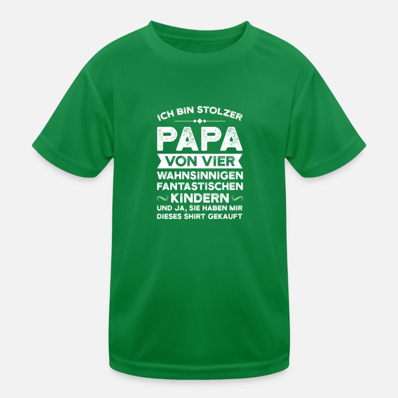 Papa 4 Kinder Vater Geschenk Kinder Funktions-T-Shirt