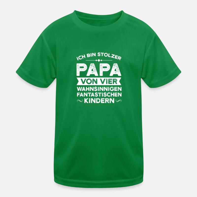 Papa 4 Kinder Papa von 4 Kindern Geschenk Kinder Funktions-T-Shirt