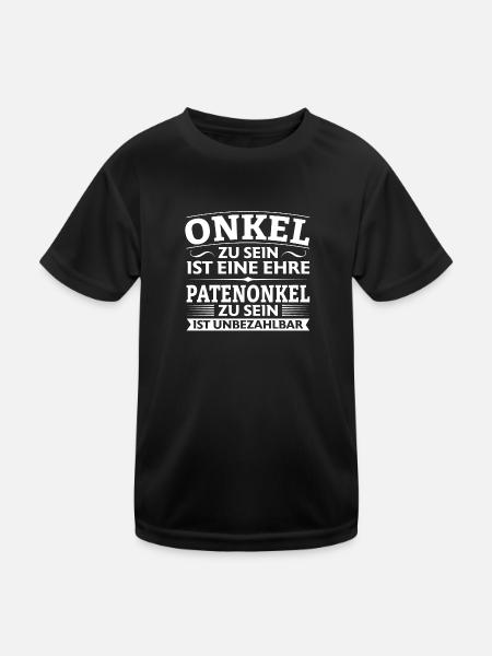 Onkel Patenonkel Pate Geschenk - Kinder Funktions-T-Shirt - Schwarz - Vorne