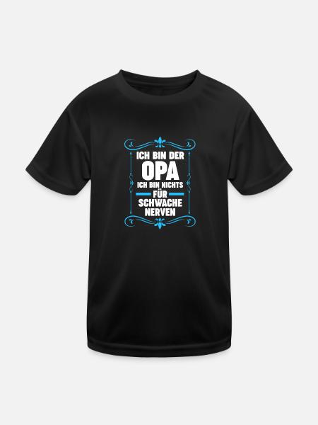 Opa Großvater Enkelkinder Geschenk - Kinder Funktions-T-Shirt - Schwarz - Vorne