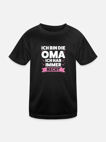 Oma Großmutter Großmütter Geschenk - Kinder Funktions-T-Shirt - Schwarz - Vorne