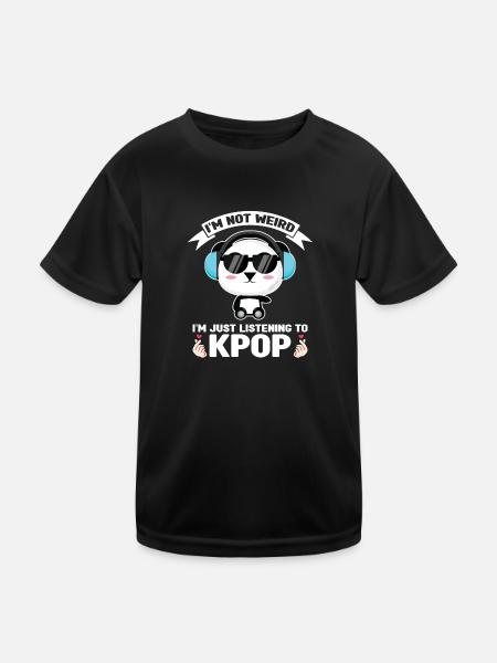 Kpop merch kpop panda Panda-Liebhaber Geschenk - Kinder Funktions-T-Shirt - Schwarz - Vorne