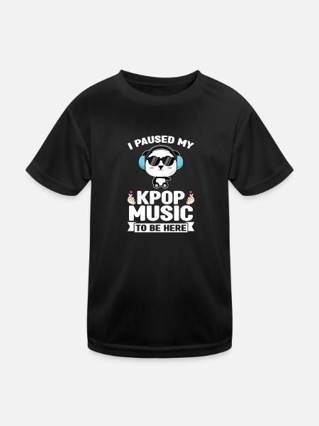 Kpop merch kpop panda Panda-Liebhaber Geschenk - Kinder Funktions-T-Shirt - Schwarz - Vorne