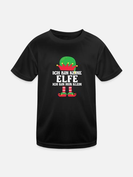 Weihnachten Elfe Elfen Geschenk - Kinder Funktions-T-Shirt - Schwarz - Vorne