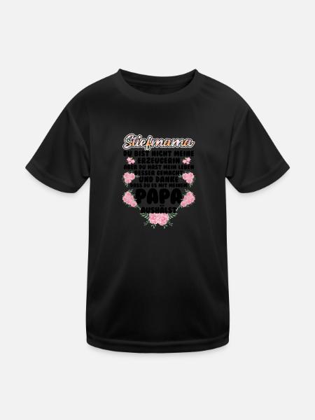 Stiefmama Familie Stiefmutter Geschenk - Kinder Funktions-T-Shirt - Schwarz - Vorne