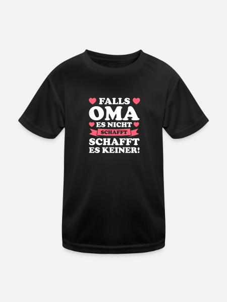 Grossmuter Oma Muttertag Geschenk - Kinder Funktions-T-Shirt - Schwarz - Vorne