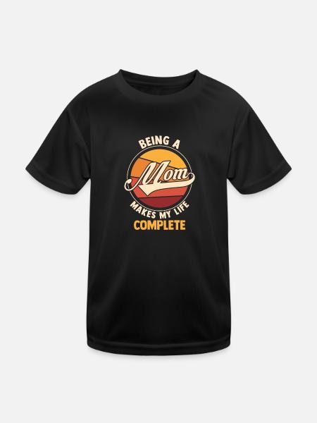 Mama Retro Mutter Geschenk - Kinder Funktions-T-Shirt - Schwarz - Vorne