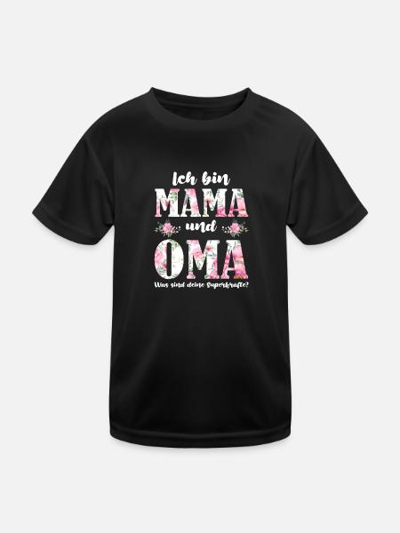 Mama Oma Mutter Geschenk - Kinder Funktions-T-Shirt - Schwarz - Vorne