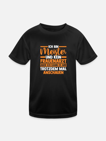 Meister Handwerker Meister Prüfung Geschenk - Kinder Funktions-T-Shirt - Schwarz - Vorne