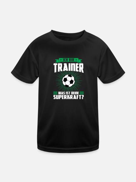 Fußball Trainer Sport Fußballer Coach Geschenk - Kinder Funktions-T-Shirt - Schwarz - Vorne